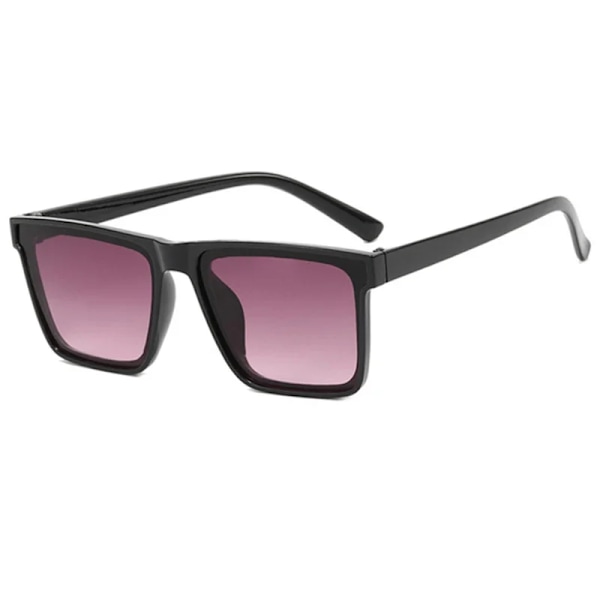 Plastbåge för män Glasögon Fyrkantiga solglasögon Solglasögon för män Svart PU-väska Oculos UV400 Gradient Gray Other
