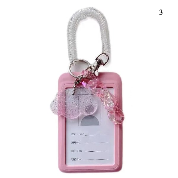 Söt Kpop Fotokortshållare Album Fotokortshållare Flickor Busskort ID Hållare Studenthänge Nyckelring Kortförvaringsfodral pink 3