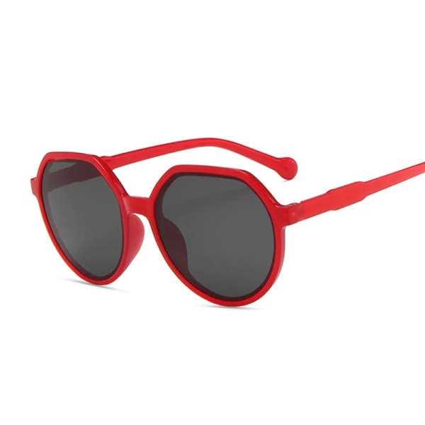 Nya runda solglasögon Kvinnomode oregelbunden stor ram Vintage solglasögon kvinnliga nyanser Retro spegel Oculos De Sol Feminino Red other