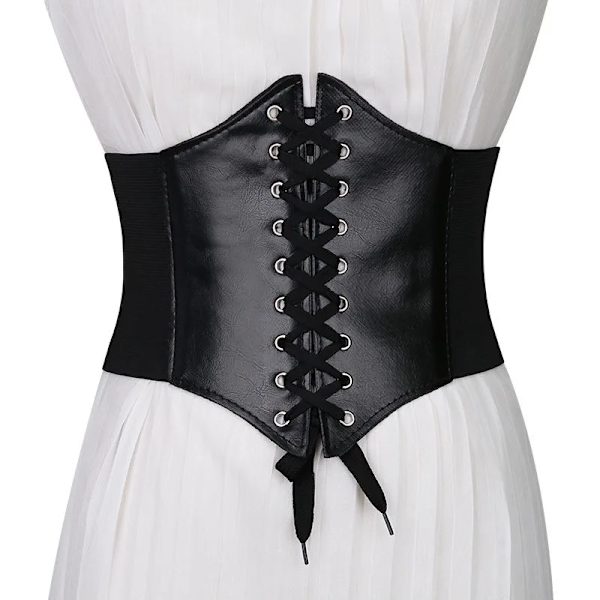 Korsett Bred PU Läder Slimming Shaper Bälten Midjeband Midja Underbyst Bälte Kroppsbyggnad för kvinnor Style1 White B One Size