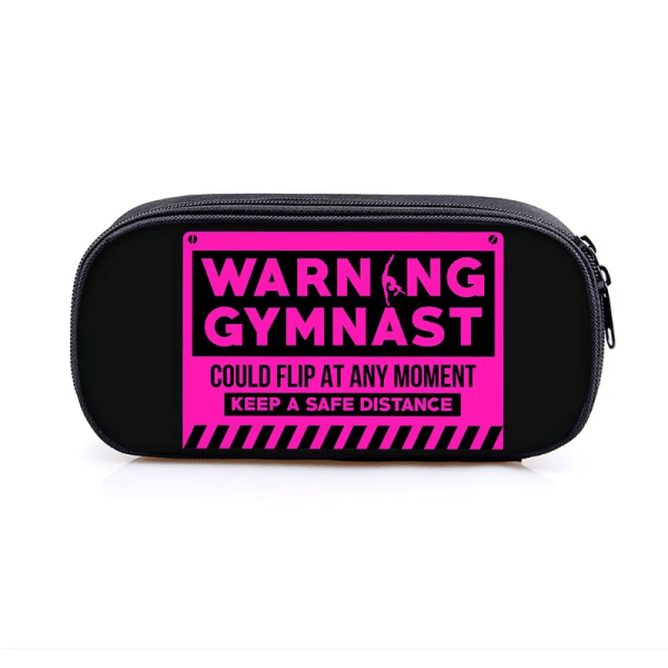 Elegant Gymnastik Print Kosmetikväska Kvinnor Case Stationära väskor Canvas Pennlåda Tonåringar Skolmaterial dqbbgymnac15cw