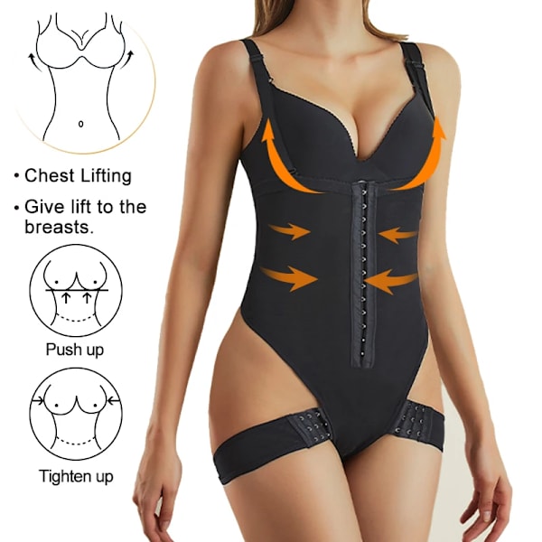 Kvinnors rumpa Lyftare Midja Cinchers Shapewear Manschett Magkontroll Trosor Lyft Höfterna Hög midja Body Shaper Trainer Underkläder Black 4XL