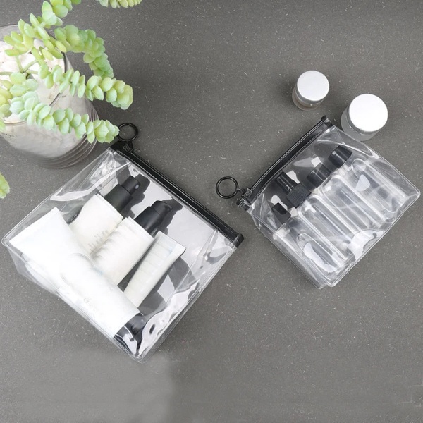 Genomskinlig PVC kosmetikapåse för badrum Klar dragkedja Sminkväska Vattentät tvätt Toalettartiklar Kosmetika Organizer Case 1pcs L