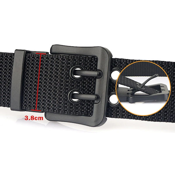 MEDYLA Fashion Classic Canvas Bälte Män Metall Dubbelnål Spänne Casual Strap Bälte för män Högkvalitetsrem MN3008 Black 105CM
