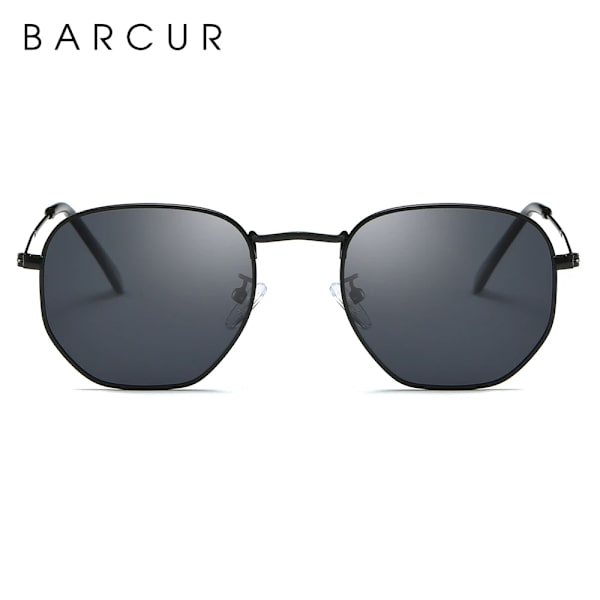 BARCUR Klassiska Retro Reflex Solglasögon Man Hexagon Solglasögon Metallram Glasögon Solglasögon Med Box Oculos De Sol gafas Orange Red BARCUR