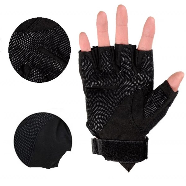 Taktiska utomhushandskar Airsoft Sporthandskar Halvfinger Typ Militär Män Kamphandskar Skytte Jakthandskar Cykelhandskar khaki L