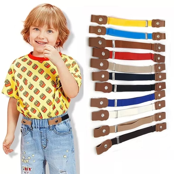 2022 Nya bälten för barn Spännefritt elastiskt bälte utan spänne Stretchbälte för barn Småbarn Justerbara pojkar och flickor bälten pink dot