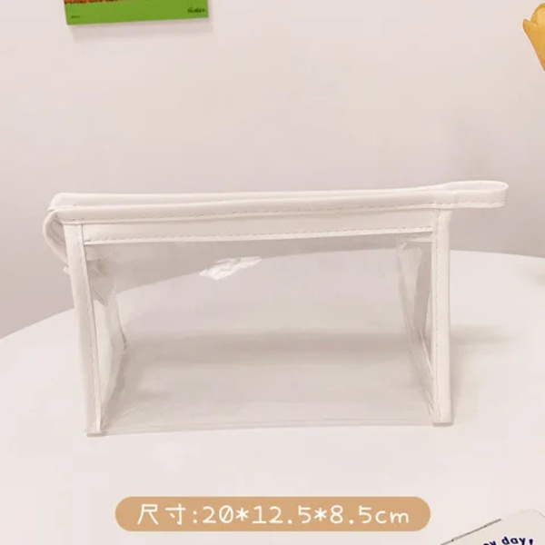 DIY Tjejer Transparent kosmetisk väska Kvinnor Dragkedja Klara sminkväskor Case Resor PVC Bad Toalettartiklar Tvätt Förvaringsväska White