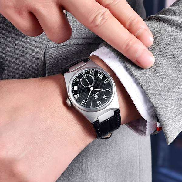 BENYAR Herrklockor Retro Dial Quartz Watch For Herr Lyx 40MM Militärläder Originalklockor Vattentät klocka Reloj Hombre Blue
