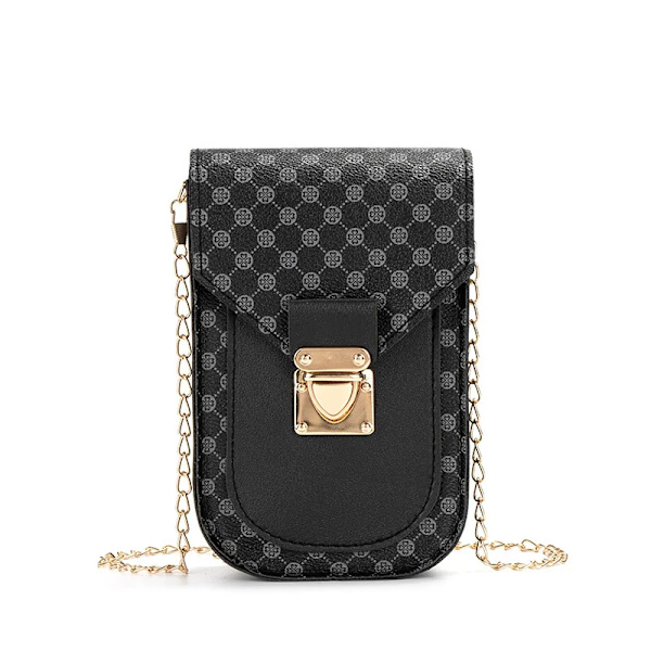 Damer Mini Shoulder Mobiltelefon Ringer Axelväskor för kvinnor Sacoche Small Square сумка Portmonnäer och handväskor Damska Summer Black c