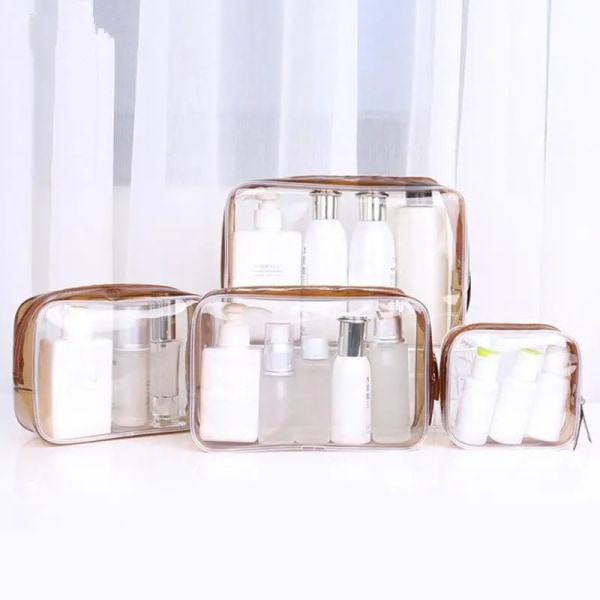 Transparent kosmetikväska Genomskinlig dragkedja Case Kvinnor Makeup Organizer Toalettartiklar Tvätt Badkar Förvaringspåse 1pcs(.733) S(.733)