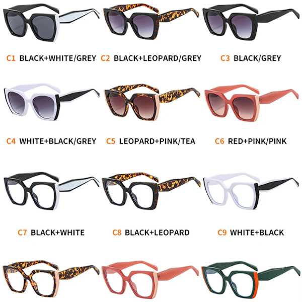 Nytt modemärke Designer Irregular Square Solglasögon För Kvinnor Män Retro Modern Cat Eye Dam Solglasögon Ins Trendiga nyanser Leopard Pink As the picture