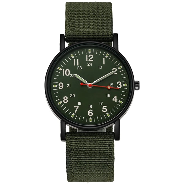 Luminous Nylon Band Military Watch Herr Klockor Army Army Watch Quartz Herr Sportklockor Relojes Para Hombre Relogio Masculino Green