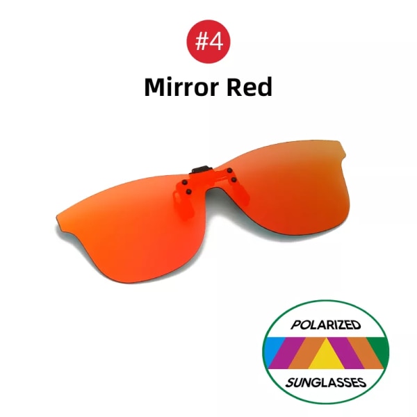 VIVIBEE Square Mirror Herrklämma på polariserade nattkörglasögon Gul UV400 Dam Solglasögon Fiskeklämmor för närsynt 4 Mirror Red With Plastic Case