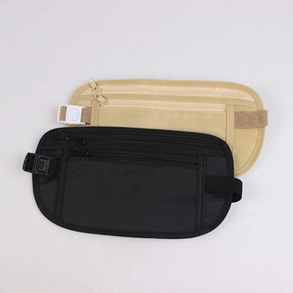 Osynliga resemidjepaket Fodral för pass pengar Bältesväska Dold säkerhetsplånbok Present reseväska Bröstpaket pengar midjeväska 15.5x7.6cm