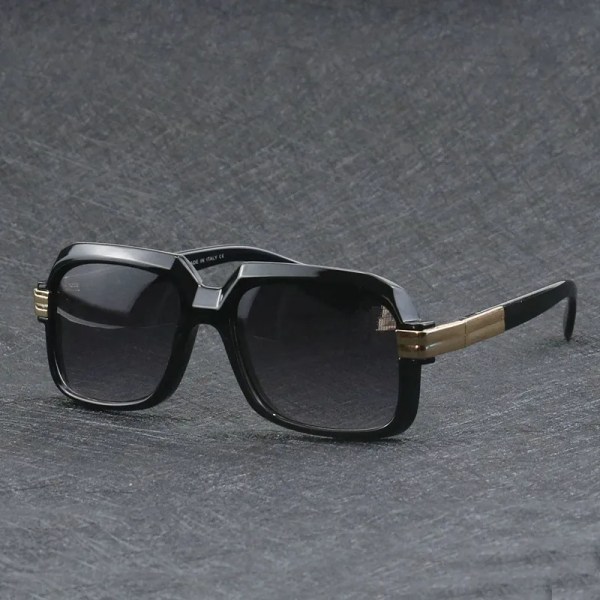 Märkesstil Damsolglasögon Kvinnor Oversized solglasögon Vintage utomhussolglasögon Oculos de sol 607 solglasögon black white Gold