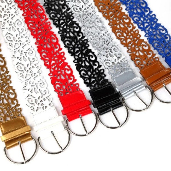 7 färger Dam Dam Tie Bred ihålig spänne Band Midjeband Midjebälte Type 3 210cm