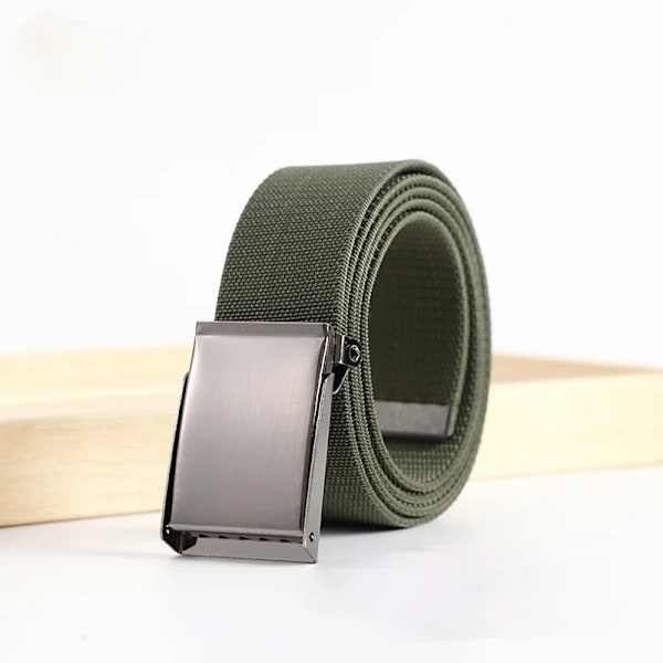 Nytt stretchtyg för män och kvinnor, stickat bälte i andningsbart canvasbälte Modebälten för kvinnor Lyxigt designermärke Green 85cm