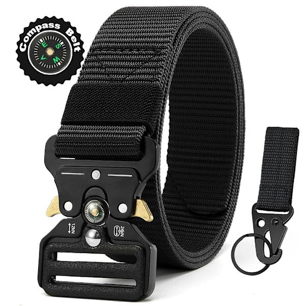 Herrbälte Army Utomhus Jakt Kompass Taktisk Multi Combat Survival Marine Corps Canvas För Nylon Man Lyxbälten ZNZYD-BK-A 125cm