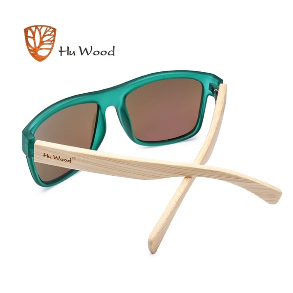HU WOOD New Arrival Sea Gradient Shades Solglasögon för män Bambu Solglasögon Röda UV400 Linser Sport Mode Körning GR8010 Red Polarized