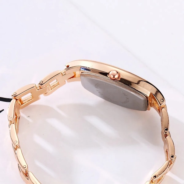Lvpai Personlighet Enkel rektangulär tunna watch i rostfritt stål kvarts watch Elegant enkla kvinnoklockor Diamant gold 2
