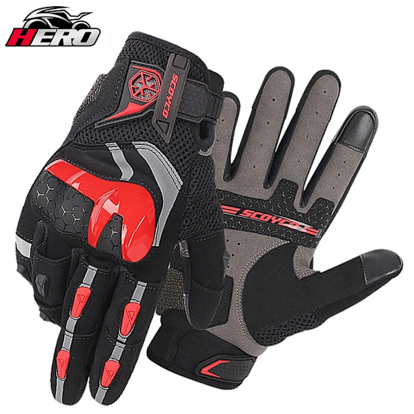 Scoyco Sommar Motorcykelhandskar Andningsbara Mesh Motorbike Handskar Touch Funktion Moto Motocross Handskar Off Road Racing Ridning mc58-2-gloves-4 M