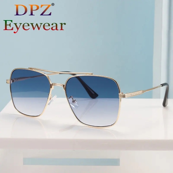 2022 Fashion Flight Seven 007 Rock Style Gradient Pilot Solglasögon för män Fyrkantiga lyxiga varumärkesdesign Solglasögon Oculos De Sol 17340 C5 UV400