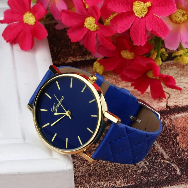 2021 Mode Enkel Quartz Watch Dam Armbandsur Dam Armbandsur Klocka Quartz-klocka Relogio Feminino Montre Femme DressA40 Blue