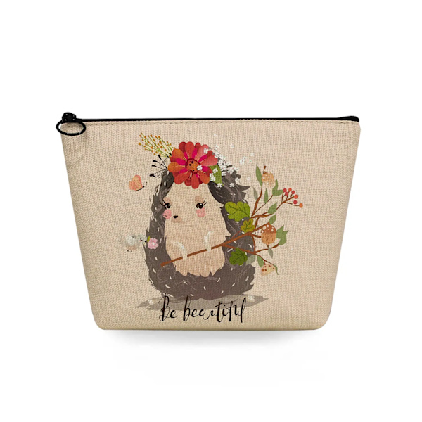 2022 tecknad igelkottsblomma printed kosmetisk väska för kvinnor Harajuku Casual Makeup-väskor Bärbar rese-toalettväska Case sn5718 Hedgehog Bag