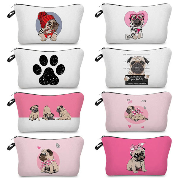 Söt och rolig kosmetisk väska med print utomhus portabel kvinna toalettväska Anpassningsbar skollärare present necessär sminkväska hz5890 Dog Paw Bag