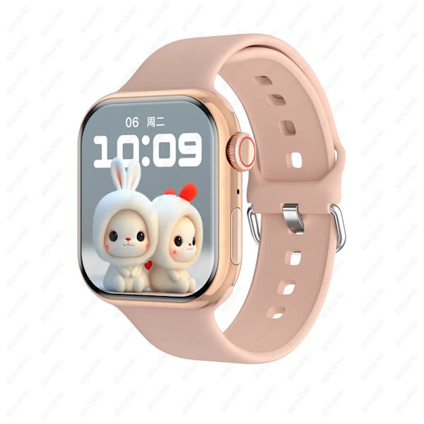 Watch 9 Smart Watch Herr Kroppstemperatur BT Call NFC Always on Display Fitness Women Series 8 Smartwatch för Apple Android Pink