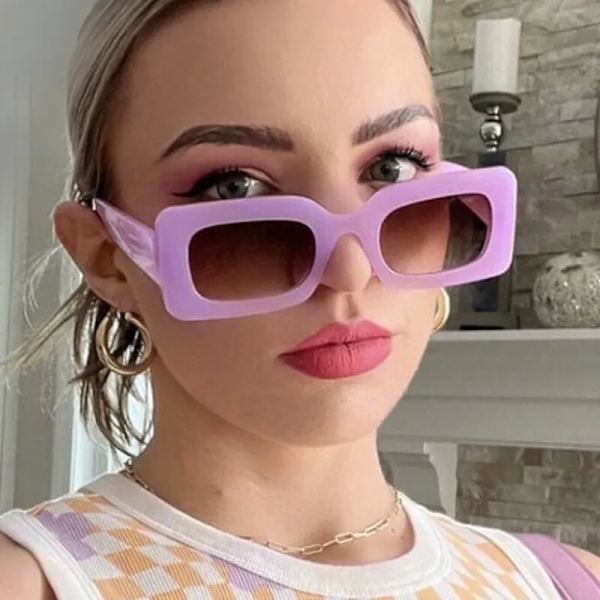 Solglasögon Dammode Jelly Färg Fyrkantiga Solglasögon Män Rosa nyanser för kvinnor Hip Hop Oculos De Sol Mujer orange as picture