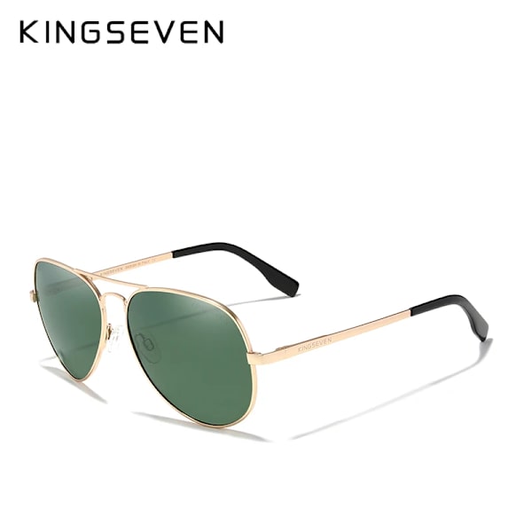 KINGSEVEN Brand Herr Solglasögon i aluminium 2022 Nya Polariserad UV400 Spegel Solglasögon för män Kvinnor För Herr Oculos de sol 7735 Gold Green