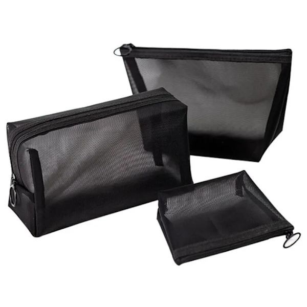 1 STK Kvinnor Män Nödvändig kosmetikaväska Transparent organizer Mode Liten Stor Svart Toalettväskor Sminkpåse C
