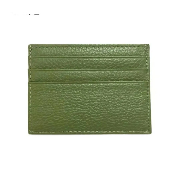 Kreditkortshållare i läder Custom Initial Holder Personlig Initial Slim Wallet Monogram Namn Plånbok Korthållare DIY Christmas light green