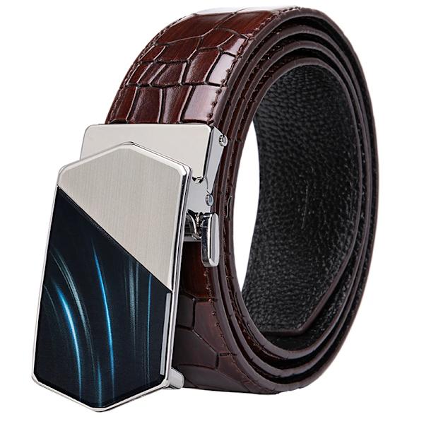 Hi-Tie Herr Designer Mode Rött Läderbälte Herr Guldspänne Lyxigt Coolt Läderbälte för jeans Röd krokodilrem DJ-2036-C 0070-DJ-C 110cm