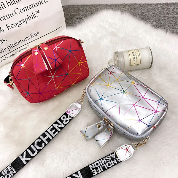 Ny liten dragkedja Crossbody-väskor för kvinnor sommar PU-läder Axelväska för flicka Handväska Mode telefonväska Red