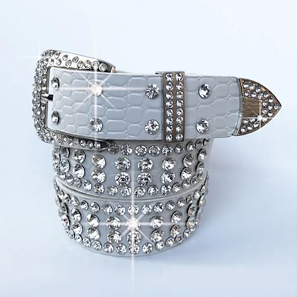 Diamantbälte Goth Lolita Cosplay Harajuku Y2K Punk Lyxrem Bling Bling Disco Midjeband Hip Pop Kvinnor Män Kristallbälten AS IMAGE(.846) 110cm(.846)