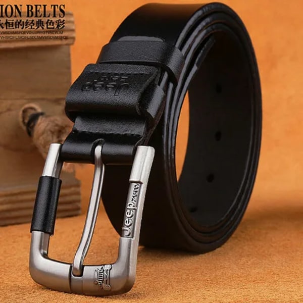 Lyxmärke Designer Bälte Herr Mode Äkta Läder Midjerem Legering Nål Spänne Herrbälte Cummerbunds Ceinture Homme 2022 Jeepzero DPBlack 120cm