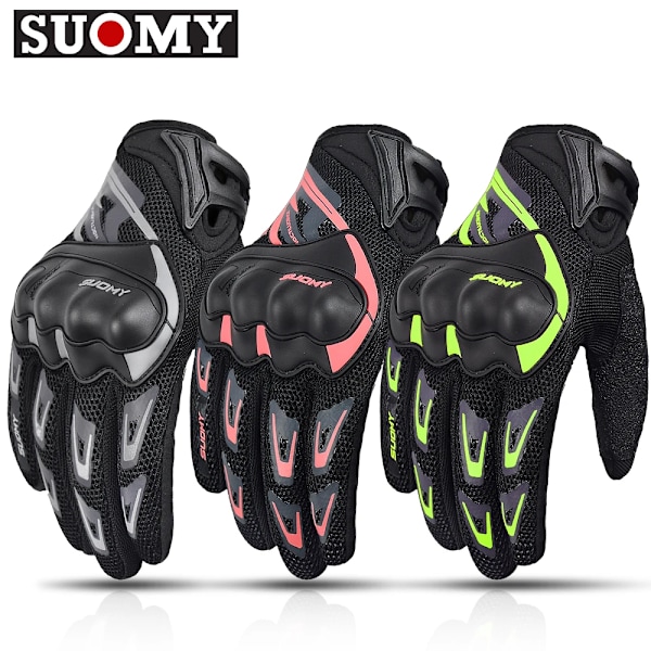Suomy Motorcykelhandskar Herr Dam Sommar Motorcykel Racinghandskar Pekskärm Andningsbara Motocross Moto Biker Cykelhandskar su-33-Red XXL