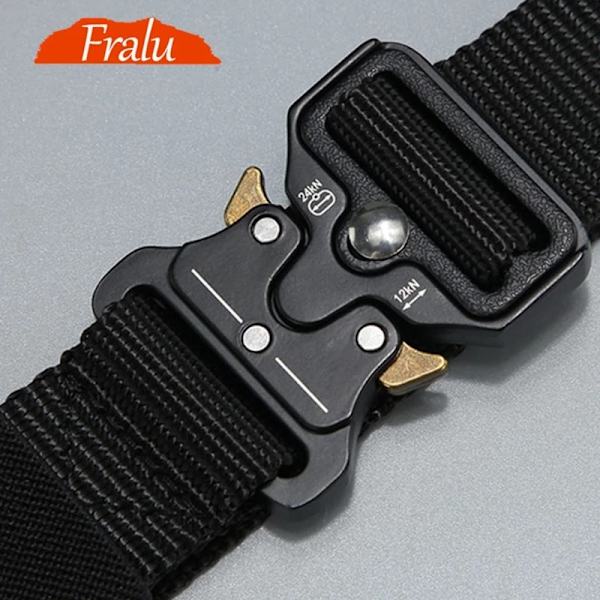 FRALU bälte män utomhusjakt metall taktiskt bälte multifunktionslegering spänne hög kvalitet Marine Corps canvas bälte för män Khaki 881 45to47inch