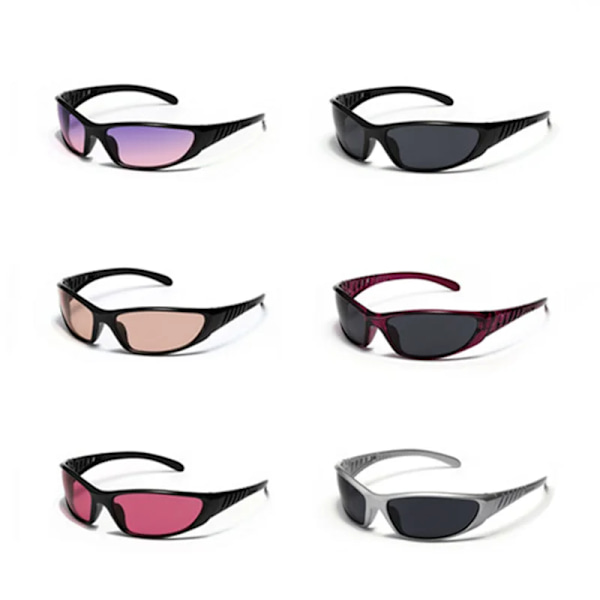 Modeglasögon Damsolglasögon Punksolglasögon Sportsolglasögon Kvinnor Män Solglasögon Skärmar Glasögon Glasögon UV400 A2 Black
