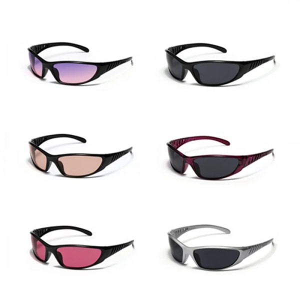 Modeglasögon Damsolglasögon Punksolglasögon Sportsolglasögon Kvinnor Män Solglasögon Skärmar Glasögon Glasögon UV400 A5 Black