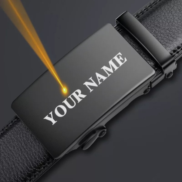Personlig Bälte Män Present Graverad Anpassat Namn LOGO Automatiskt Spänne Bälten 140 150 160cm Plus Size Brev Present för Honom Män 2023 No engrave black 2 130cm(waist110-115cm
