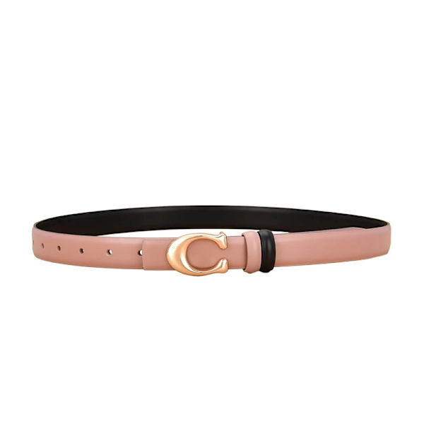 Vändbara bälten för kvinnor Flickor Mode midjebälte Kohud Läder Metallspänne C Pin Bälte Fritidsklänning Jeans Midjeband pink 105cm 41.2in