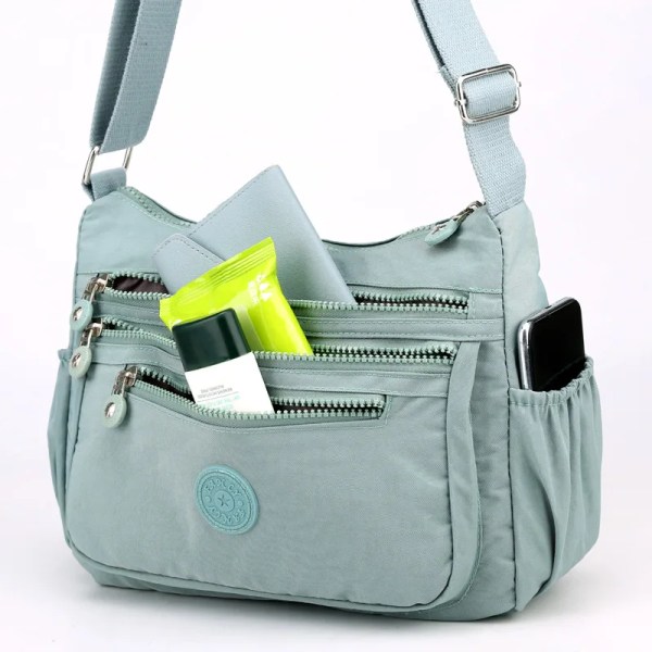 Messenger Bag Causal Kvinnor Axelväska Multi Nylon Kvinna Crossbody-väskor Kvinna Crossbody Moderväska Shoudlerväska Gray 01