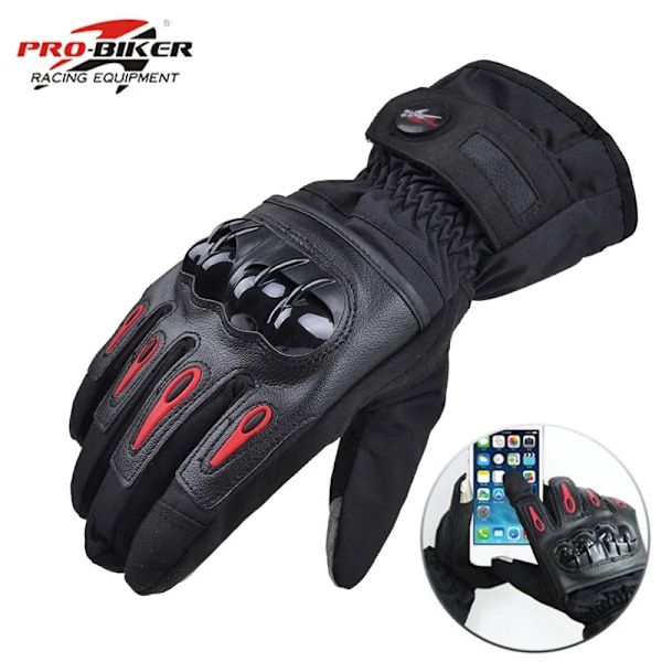 Fri Frakt Motorcykelhandskar Racing Vattentäta Vindtäta Varma Vinterhandskar i Läder Cykel Kall Guantes Luvas Motorhandske A2 XL