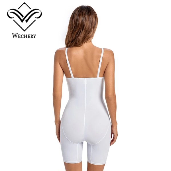 Kvinnor Playsuit Casual Body Shapewear Bodysuit Skinny Romper Med Cup Fitness Slimming Shapers Bekväma stretchunderkläder White XL