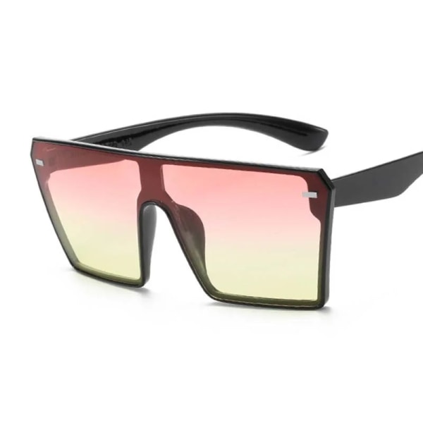 Överdimensionerade fyrkantiga solglasögon Kvinna Modemärke Stor ram Kvinnliga Solglasögon One Piece Outdoor Driver Gradient Oculos De Sol RedYellow other