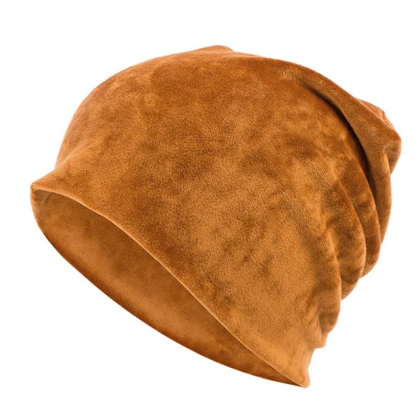 Geebro Damernas Velour Beanie Hatt Vinter Polyester Mjuk Varm Slouchy Beanie För Kvinnor Dam Velvet Balavaca Skullies Hattar Js277M Yellow